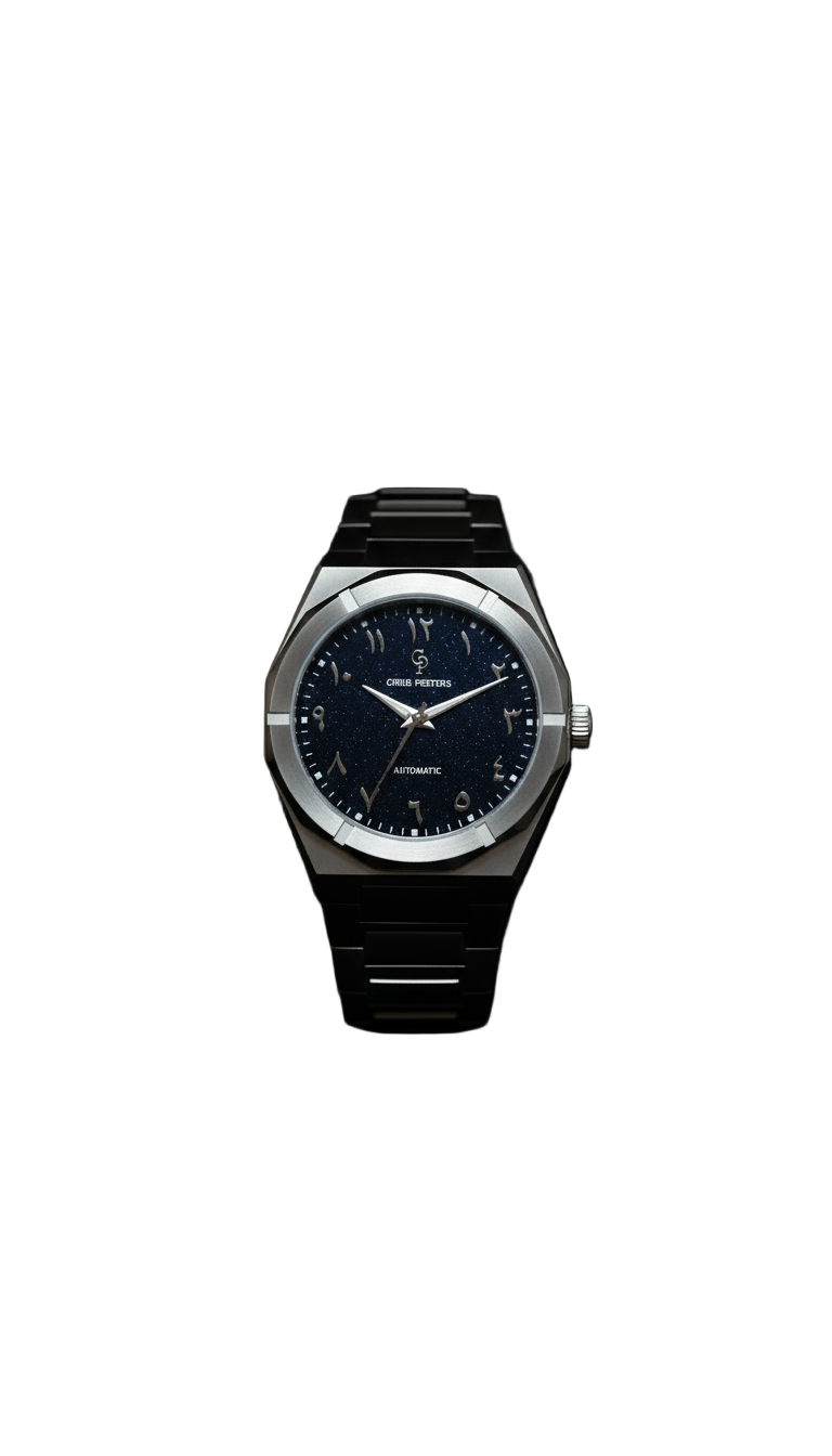 Horloge exact gecentreerd hyperrealistisch